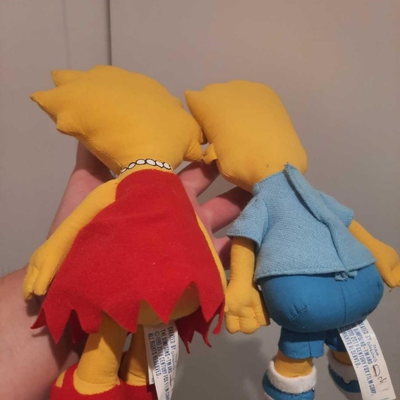 SIMPSONS PLUSH BUNDLE 1990 VINTAGE RAG DOLLS BART & LISA BY MATT IN GREAT CONDIT - Picture 2 of 3